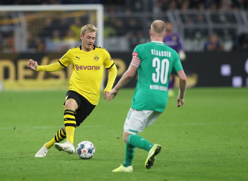 Julian Brandt vom BVB im Bundesliga-Duell gegen Werders Klaassen.