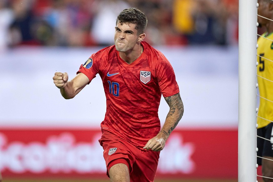 Christian Pulisic bejubelt einen Treffer im Halbfinale des Gold Cup gegen Jamaica