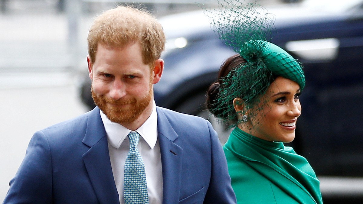 FILE PHOTO: Britain's Prince Harry and Meghan, Duchess of Sussex, arrive for the annual Commonwealth Service at Westminster Abbey in London, Britain March 9, 2020. REUTERS/Henry Nicholls/File Pho ...