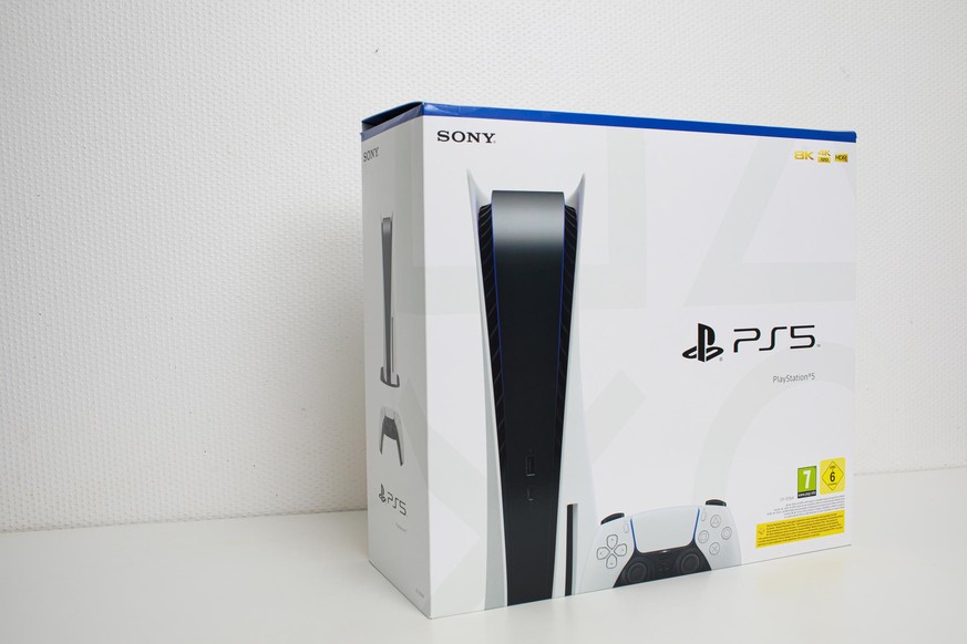 Riga, Latvia - November 23, 2020: Sony Playstation 5 box on white background