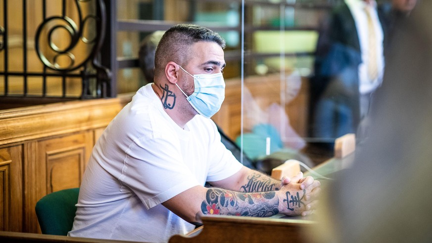 BERLIN, GERMANY - AUGUST 17: Rapper Bushido attends court during the Arafat Abou-Chaker trial on August 17, 2020 in Berlin, Germany. Abou-Chaker, as well his three brothers Yasser, Nasser and Rommel,  ...