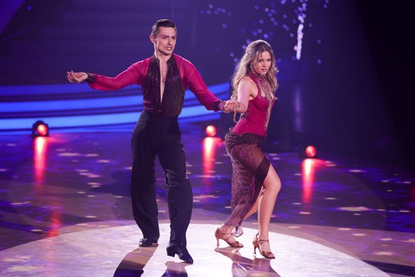 COLOGNE, GERMANY - MAY 19: Julia Beautx and Zsolt Sándor Cseke are seen on stage during the finals of the 16th season of the television competition show &quot;Let&#039;s Dance&quot; at MMC Studios on  ...