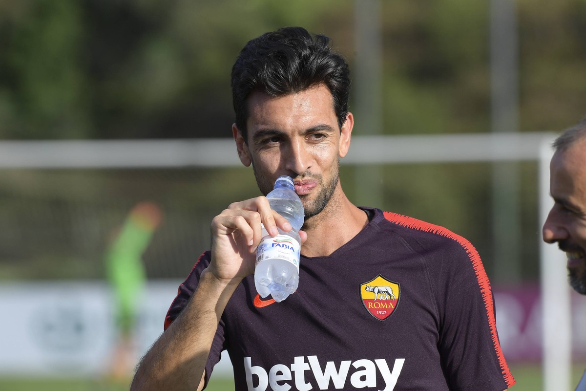 Photo Luciano Rossi/AS Roma/ LaPresse 03/09/2018 Roma (Italia) Soccer Training In the pic: Javier Pastore Trigoria Roma PUBLICATIONxINxGERxSUIxAUTxONLY Copyright: xLucianoxRossi/ASxRoma/LaPresse Lx