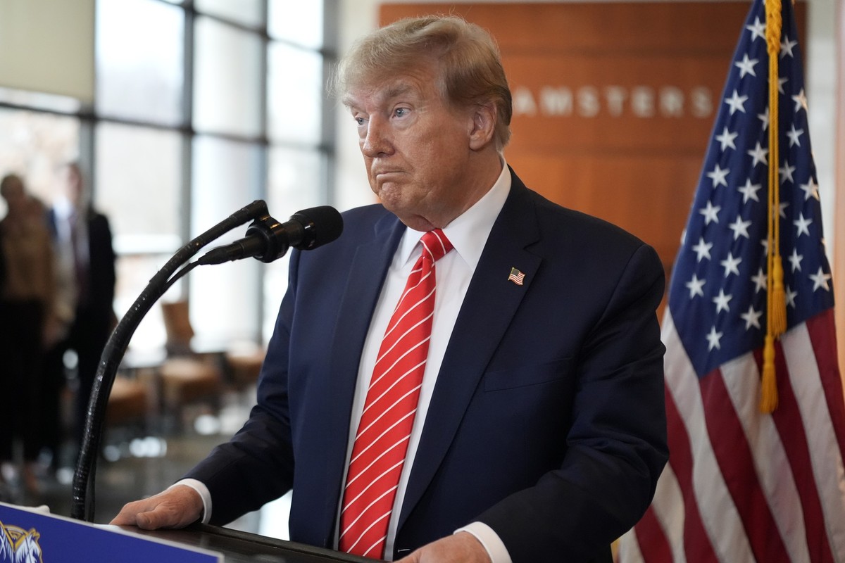 Republican presidential candidate former President Donald Trump speaks after meeting with members of the International Brotherhood of Teamsters at their headquarters in Washington, Wednesday, Jan. 31, ...