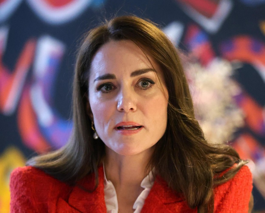 COPENHAGEN, DENMARK - FEBRUARY 22: Catherine, Duchess of Cambridge speaks to parents that benefited from the program during a visit at the &#039;Copenhagen Infant Mental Health Project&#039; (CIMPH) & ...