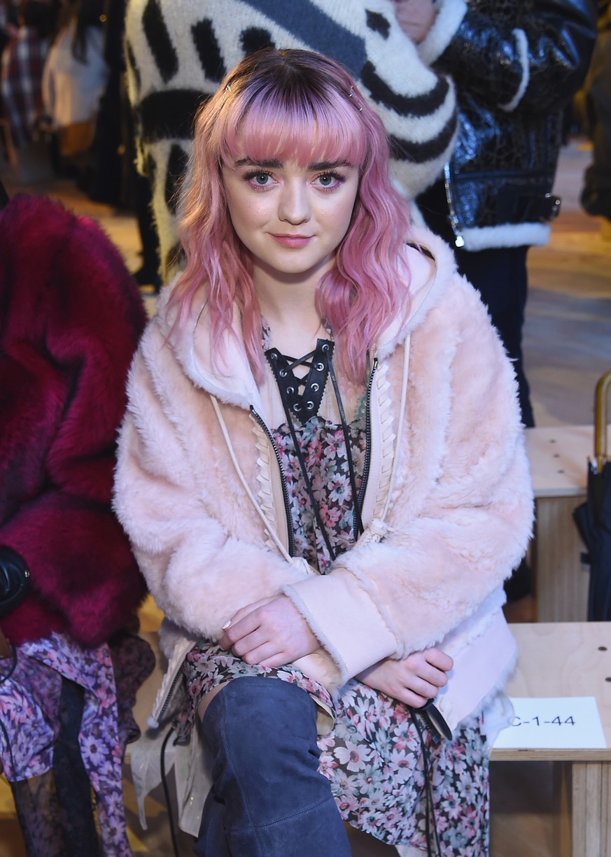 NEW YORK, NY - FEBRUARY 12: Maisie Williams attends Coach 1941 fashion show at the NYSE on February 2019 during New York Fashion Week on February 12, 2019 in New York City. (Photo by Jamie McCarthy/Ge ...