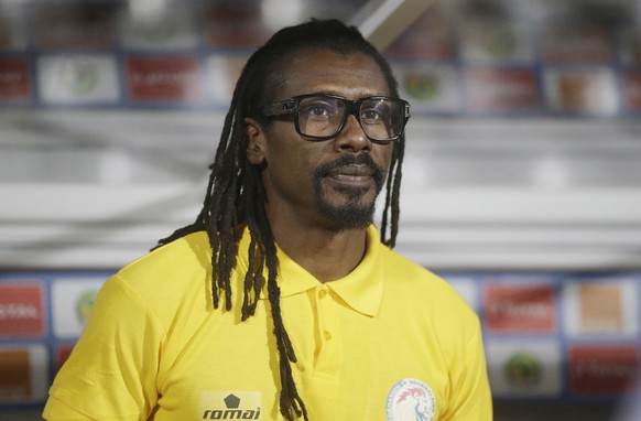 Senegal Soccer Coach, Aliou Cisse, is pictured before their African Cup of Nations Group B soccer match between Senegal and Zimbabwe at, Stade de Franceville Stadium, in Franceville, Gabon, Thursday J ...
