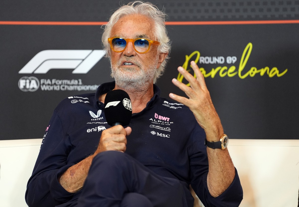 30.05.2025, Spanien, Barcelona: Motorsport: Formel-1-Weltmeisterschaft, Grand Prix von Spanien, Pressekonferenz. Flavio Briatore spricht w