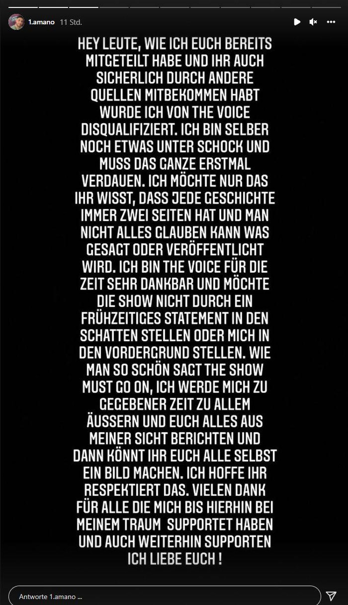 Anouars Statement bei Instagram