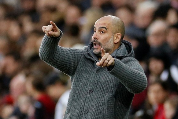 Soccer Football - FA Cup Quarter Final - Swansea City v Manchester City - Liberty Stadium, Swansea, Britain - March 16, 2019 Manchester City manager Pep Guardiola gestures Action Images via Reuters/Jo ...