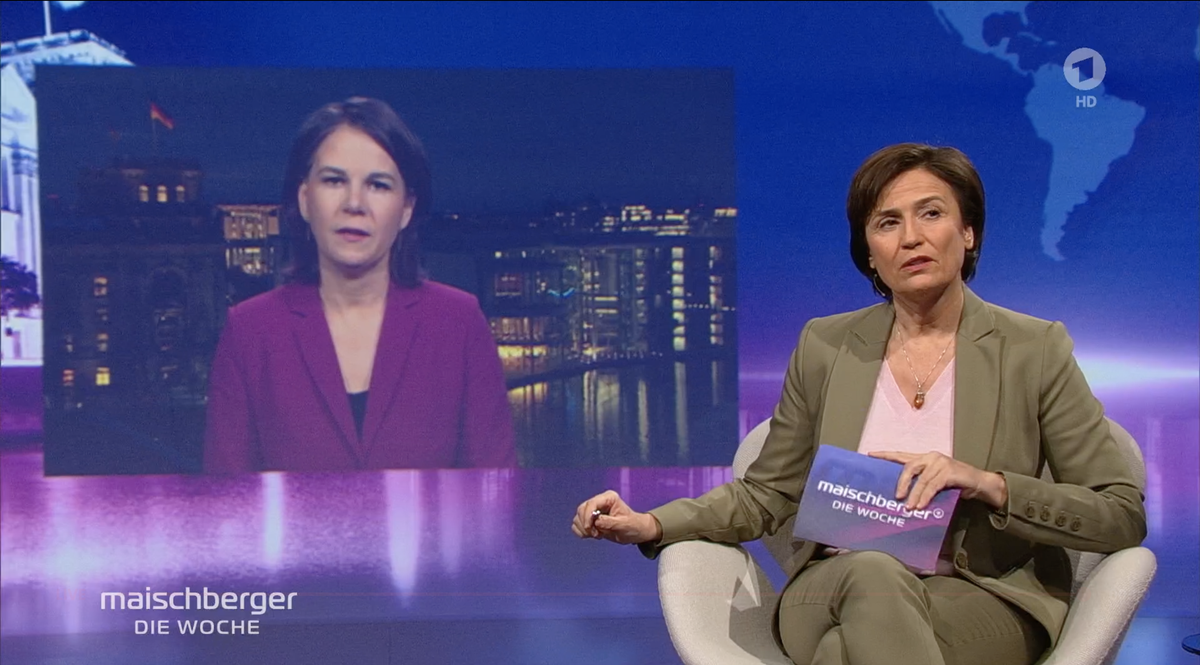 Aus Berlin zum Talk mit Sandra Maischberger zugeschaltet: Außenministerin Annalena Baerbock (Grüne)