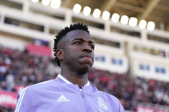 RCD Mallorca v Real Madrid CF - LaLiga Santander Vinicius Junior left winger of Real Madrid and Brazil prior the LaLiga Santander match between RCD Mallorca and Real Madrid CF at Visit Mallorca Estadi ...