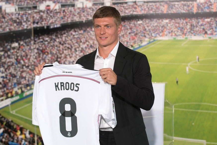 Toni Kroos bei seiner Präsentation im Sommer 2014 bei Real Madrid.
