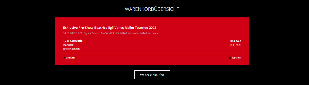 Für die Pre-Show von Beatrice Egli sind noch Tickets zu haben.