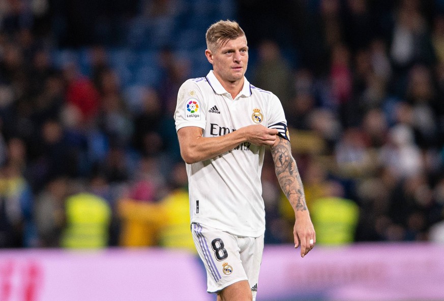 2022-2023 La Liga Santander Real Madrid vs Cadiz Nov 10th 30th October 2022 Stadium Santiago Bernabeu, Madrid, La Liga Santander, Real Madrid CF versus Cadiz CF Toni Kroos with the captain armband *** ...