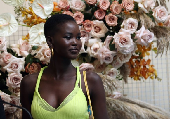MELBOURNE FASHION WEEK ANNOUNCEMENT, Model Adut Akech poses for a photo after being announced as this year s Melbourne international 2019 Ambassador for Melbourne Fashion Week in Melbourne, Monday, Ju ...