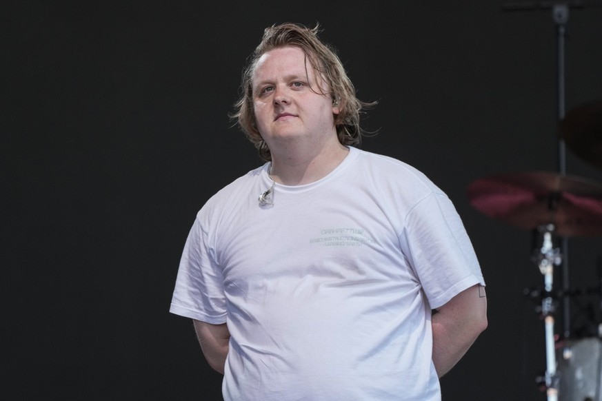 Lewis Capaldi performs during the Glastonbury Festival in Worthy Farm, Somerset, England, Saturday, June 24, 2023. (Scott Garfitt/Invision/AP)