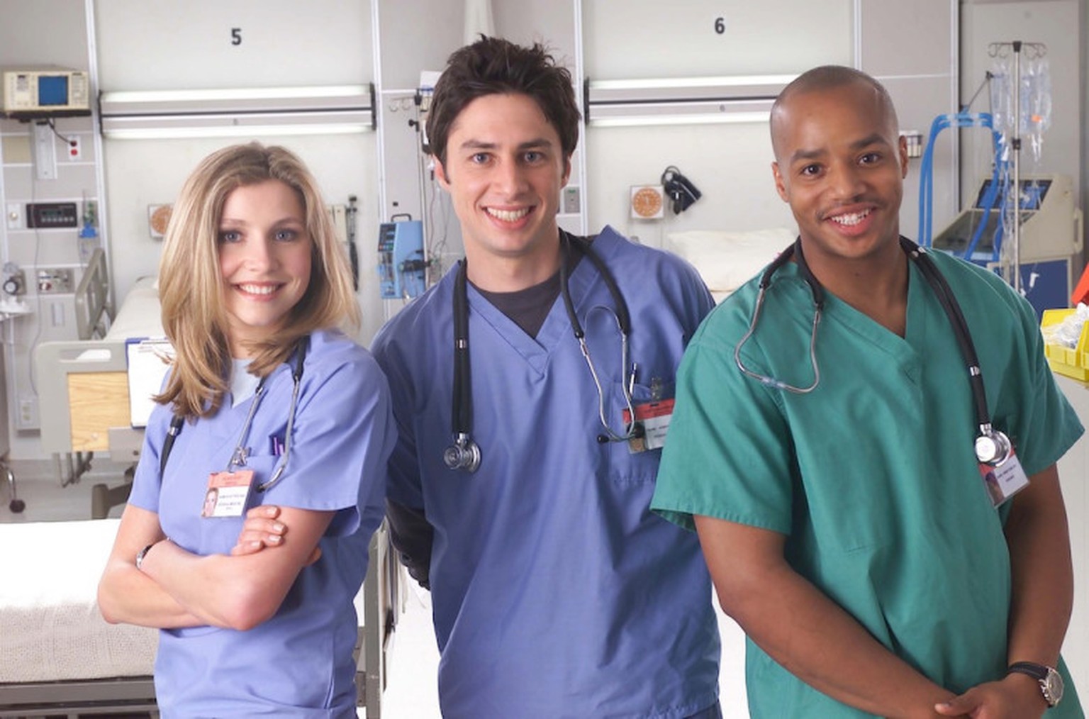 No Merchandising. Editorial Use Only. No Book Cover Usage.
Mandatory Credit: Photo by NBC-TV/REX/Shutterstock (5885414n)
Sarah Chalke, Zach Braff, Donald Faison
Scrubs - 2002
NBC-TV
TV Portrait