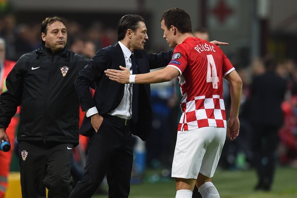 Mg Milano 16/11/2014 - EM Quali, Italien vs Kroatien : Niko Kovac-Ivan Perisic PUBLICATIONxNOTxINxITA