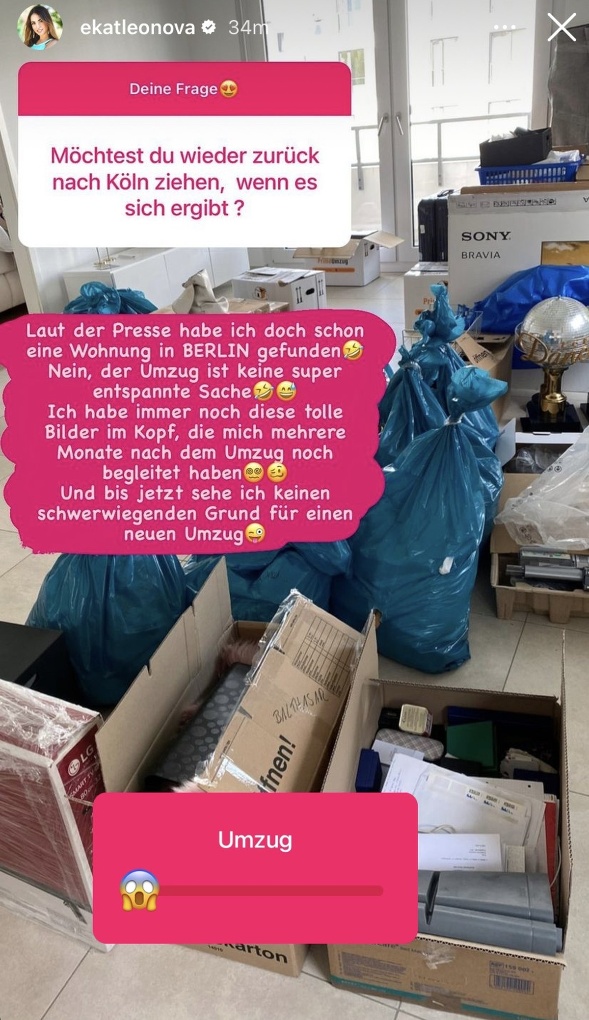 Ekat möchte derzeit nicht umziehen.