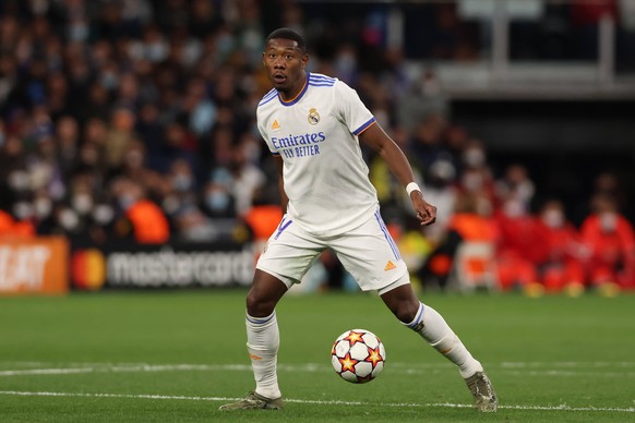 Madrid, Spain, 12th April 2022. David Alaba of Real Madrid during the UEFA Champions League match at the Bernabeu, Madrid. Picture credit should read: Jonathan Moscrop / Sportimage PUBLICATIONxNOTxINx ...