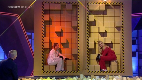 Michelle Hunziker und Barbara Schöneberger bestritten das Finale in der Wand.