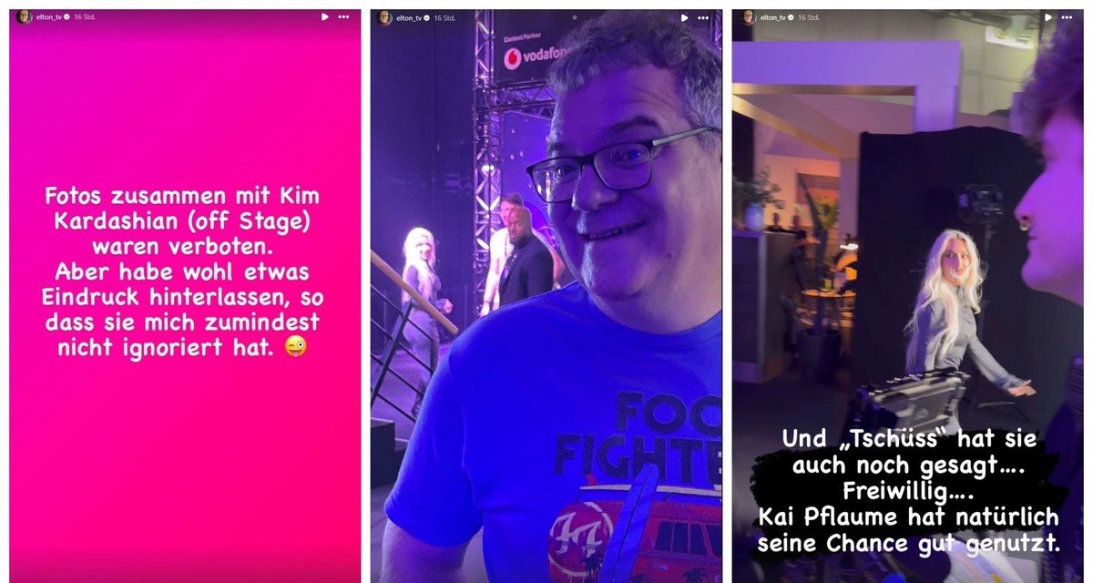 Elton versucht mit Kim Kardashian ein Foto zu bekommen.