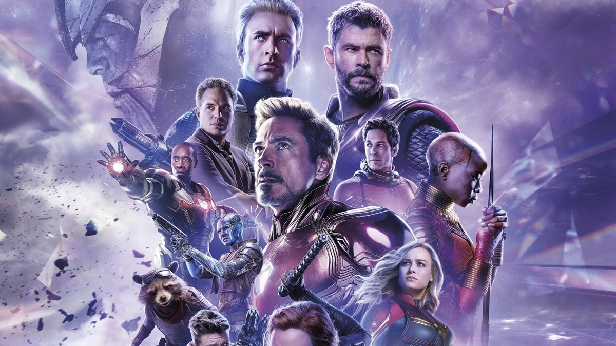 Avengers: Endgame 2019 - filmstill Promotional art with Don Cheadle, Robert Downey Jr., Josh Brolin, Chris Evans, Scarlett Johansson, Brie Larson, Jeremy Renner, Paul Rudd, Mark Ruffalo, Chris Hemswor ...