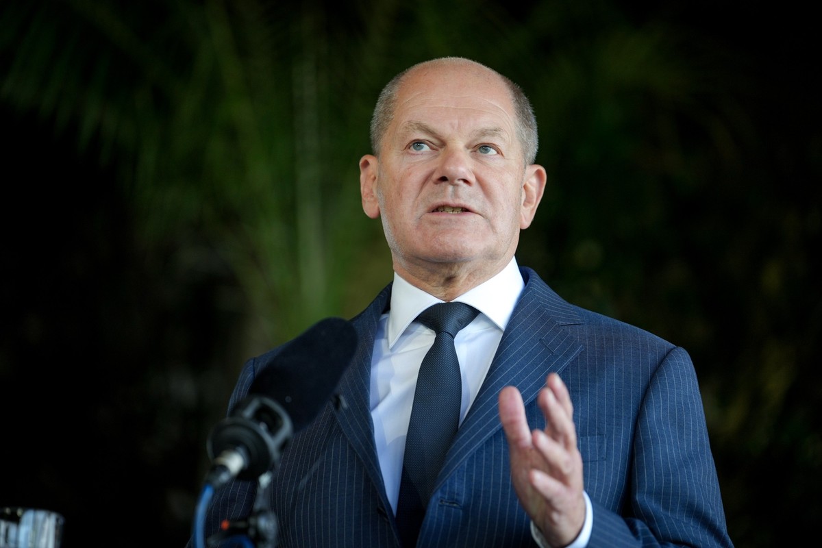 19.11.2024, Brasilien, Rio De Janeiro: Bundeskanzler Olaf Scholz (SPD) gibt zum Abschluss des G20-Gipfels eine Pressekonferenz. Foto: Kay Nietfeld/dpa +++ dpa-Bildfunk +++