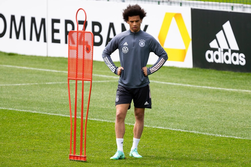 erstes Training nach dem Testspiel gegen Daenemark Leroy Sane GER, die deutsche Nationalmannschaft im Trainingslager in Seefeld Tirol, Oesterreich, 04.06.2021, Europameisterschaft 2021, das DFB Team.  ...