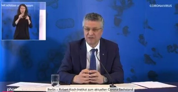 RKI-Präsident Wieler bei der Pressekonferenz am Dienstag.