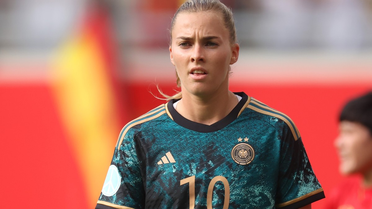 OFFENBACH, GERMANY - JUNE 24: Laura Freigang of Germany reacts during the Women&#039;s international friendly between Germany and Vietnam at Stadion Am Bieberer Berg on June 24, 2023 in Offenbach, Ger ...