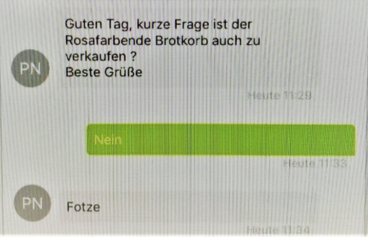 Übersicht: Weitere Beleidigungen in der Nachricht