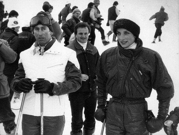 Jan. 9, 1984 - London, England, U.K. - HRH PRINCE CHARLES and PRINCESS DIANA first time skiing togather as husband and wife. Prince Charles is set to wed Camilla Parker Bowles April 8th 2005 in a non  ...