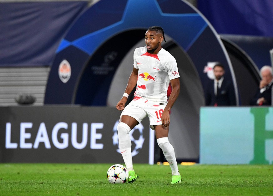 Fussball, Herren, Saison 2022/2023, Champions League Gruppenphase, Gruppe F, 1. Spieltag, RB Leipzig - Schachtar Donezk, Christopher Nkunku RB Leipzig, 06.09. 2022, *** Football, Men, 2022 2023 season ...