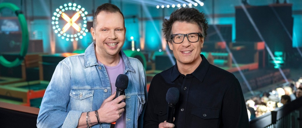 Das neue Moderationsduo bei &quot;Big Bounce Die Trampolin Show: Wolff-Christoph Fuss (l.) und Daniel Hartwich 

Die Verwendung des sendungsbezogenen Materials ist nur mit dem Hinweis und Verlinkung a ...
