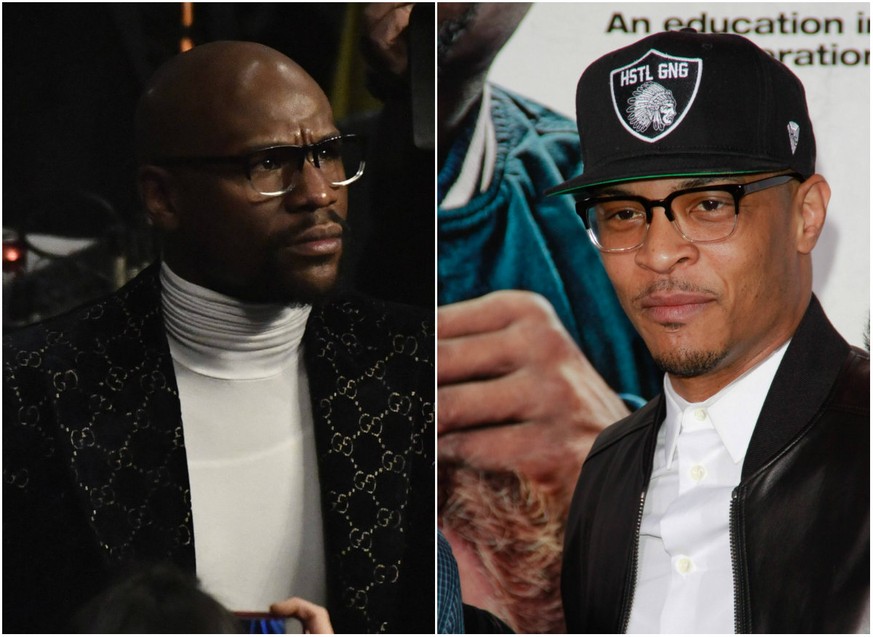 Floyd Mayweather (stilecht mit Gucci-Jacke) und Rapper T.I. haben andere Ansichten beim Thema Gucci-Boykott.