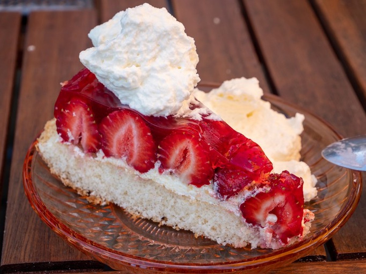 Delicious piece of strawberry pie