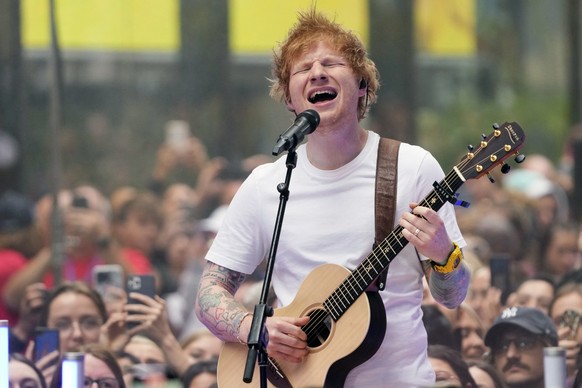 Ed Sheeran performs on NBC&#039;s &quot;Today&quot; show at Rockefeller Plaza on Tuesday, June 6, 2023, in New York. (Photo by Charles Sykes/Invision/AP)