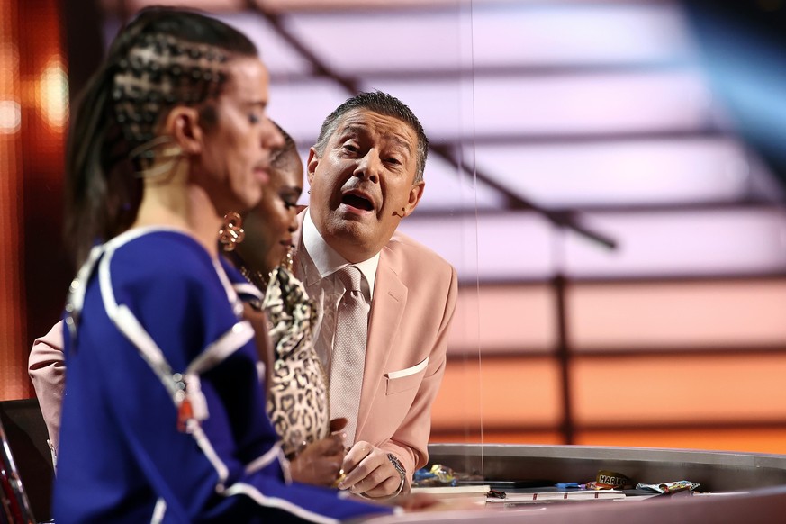 COLOGNE, GERMANY - APRIL 09: Jurors Jorge Gonzalez, Motsi Mabuse and Joachim Llambi are seen during the 5th show of the 14th season of the television competition &quot;Let&#039;s Dance&quot; on April  ...