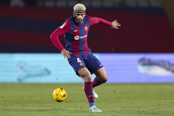 December 20, 2023, Barcelona, Spain: BARCELONA, SPAIN - DECEMBER 20: .Ronald Araujo of FC Barcelona, Barca during the La Liga EA Sports match between FC Barcelona and UD Almeria at the Estadi Olimpic  ...