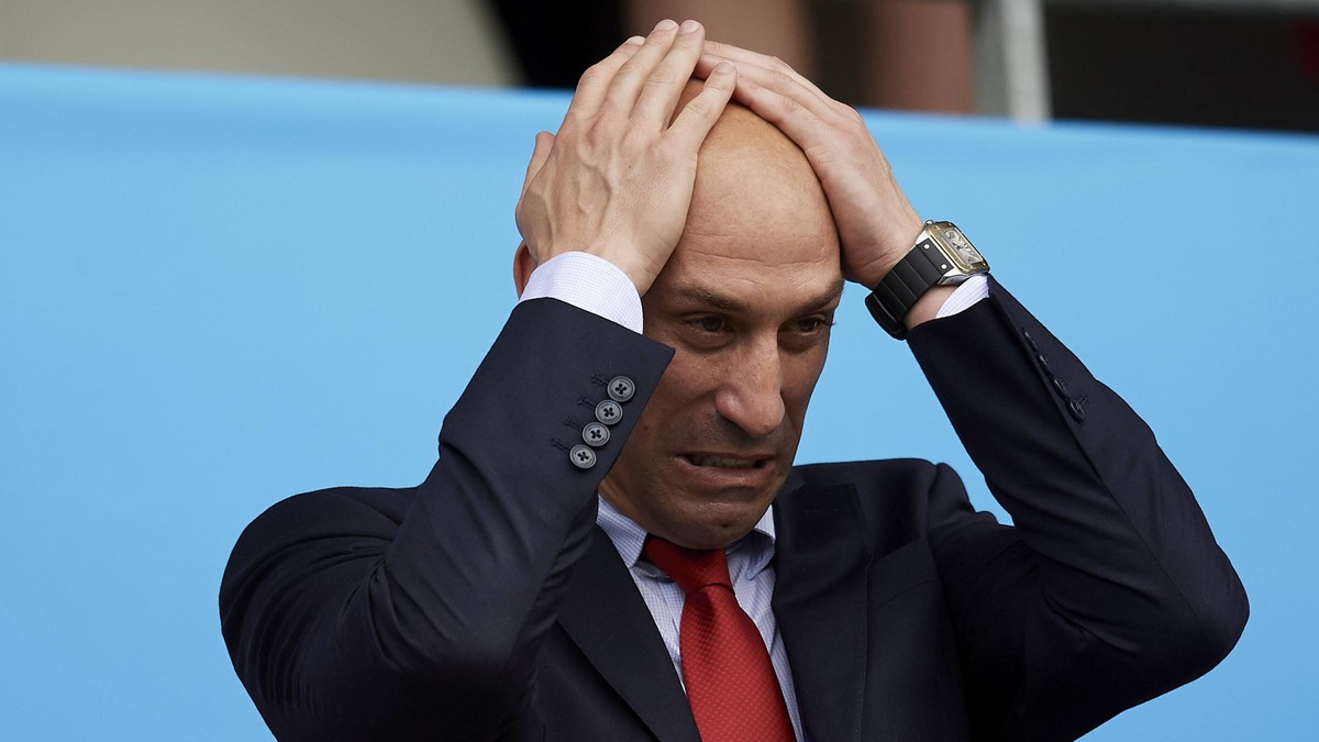 June 24, 2019 - Reims, France - Jose Luis Rubiales during the 2019 FIFA Women s World Cup France Round Of 16 match between Spain and USA at Stade Auguste Delaune on June 24, 2019 in Reims, France. Spa ...