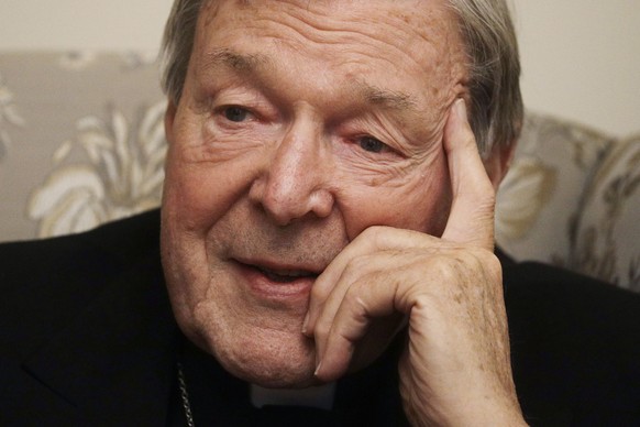 FILE - Cardinal George Pell answers a journalist's question during an interview with The Associated Press inside his residence near the Vatican in Rome, Nov. 30, 2020. Pell, who was the most senior Ca ...