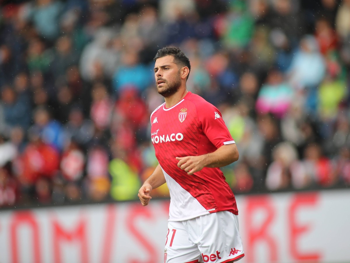 Unterhaching, Deutschland 07. August 2023: Fussball, Herren, Saison 2023/2024, FC Bayern M�nchen - AS Monaco, Alpenbauer Sportpark, Testspiel Kevin Volland AS Monaco *** Unterhaching, Germany 07 Augus ...
