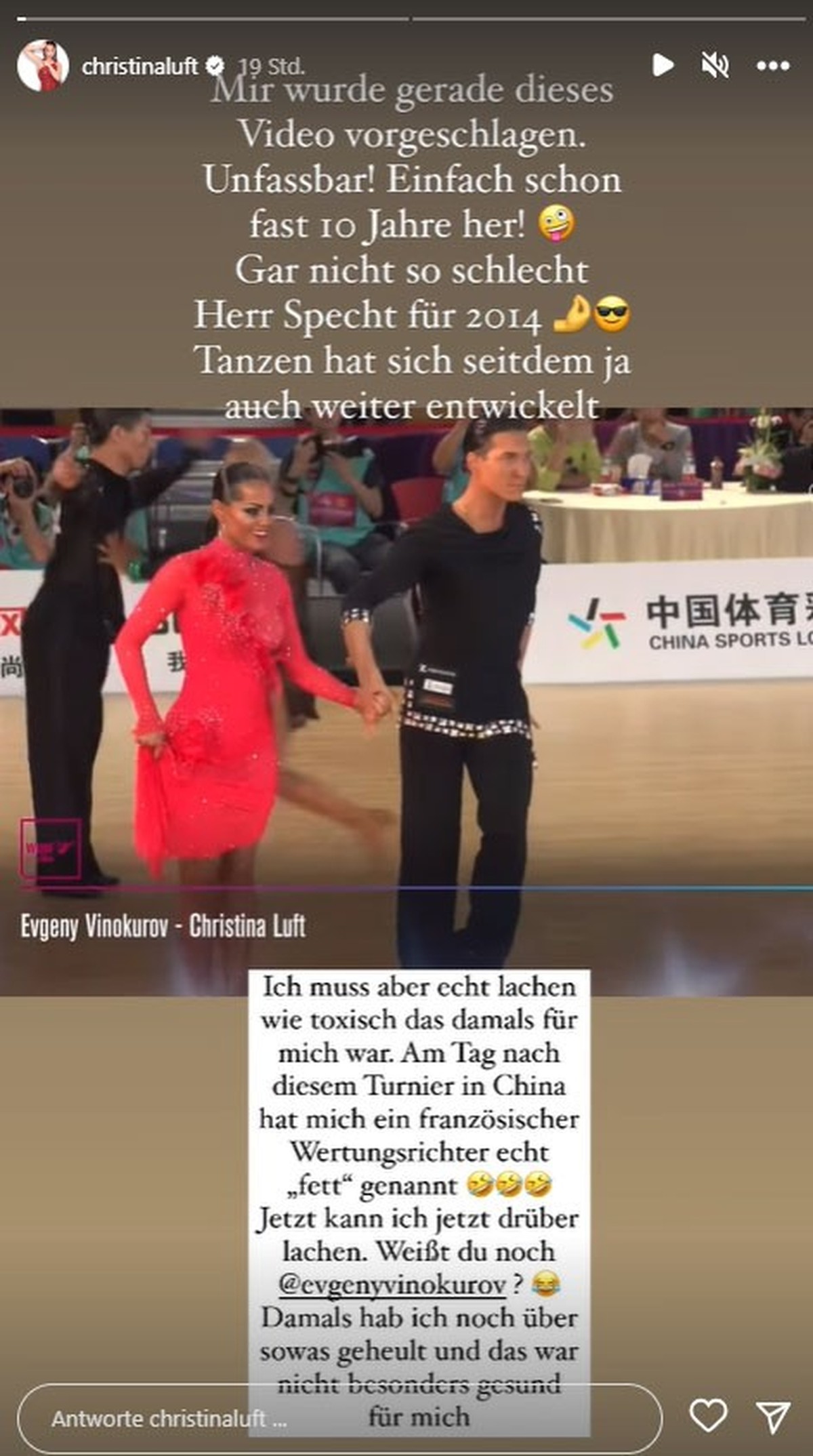 Christina Luft erinnert sich an einen Turnier-Moment zurück.