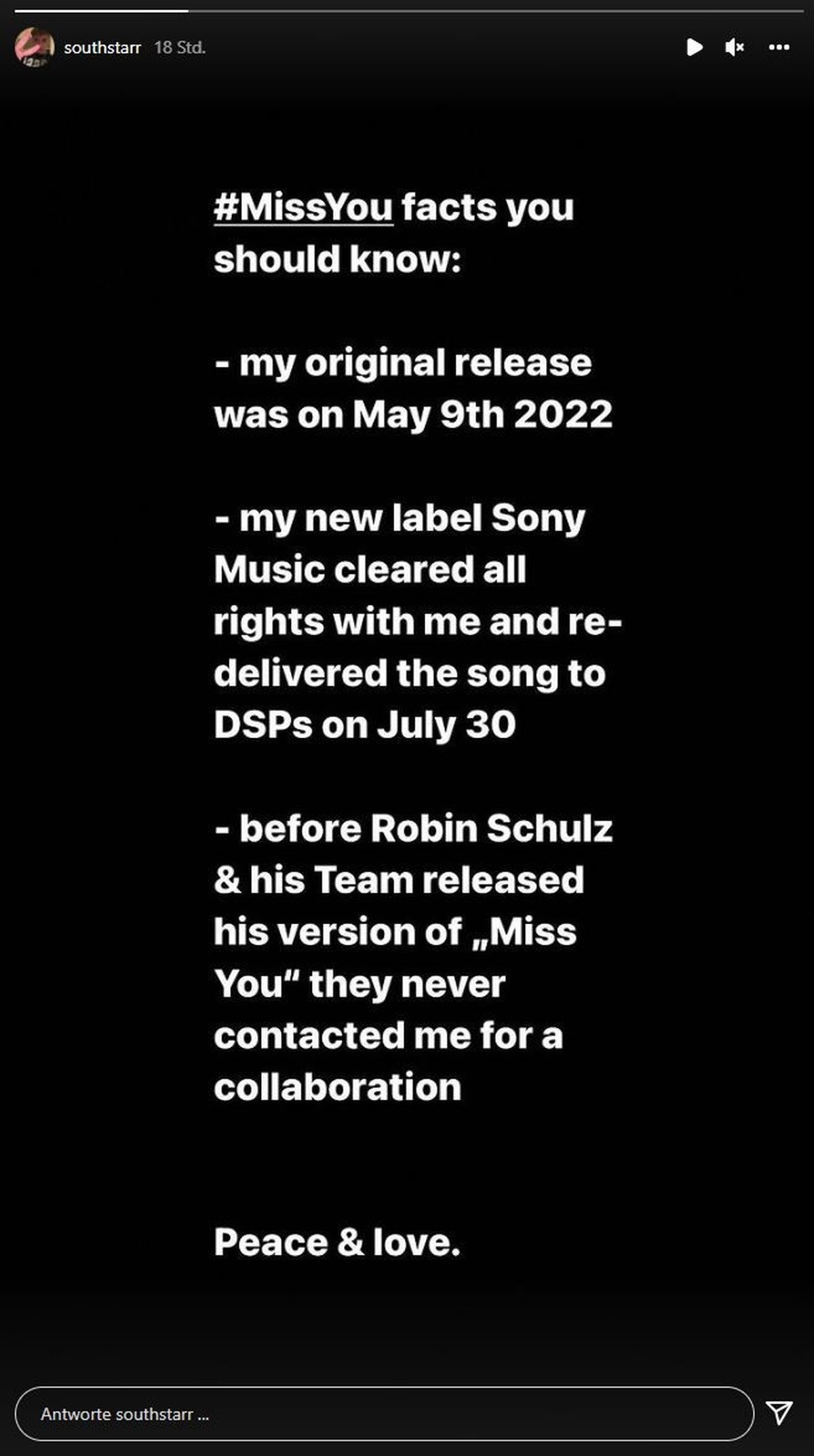 Southstar wehrte sich gegen die Behauptungen von Robin Schulz' Manager.