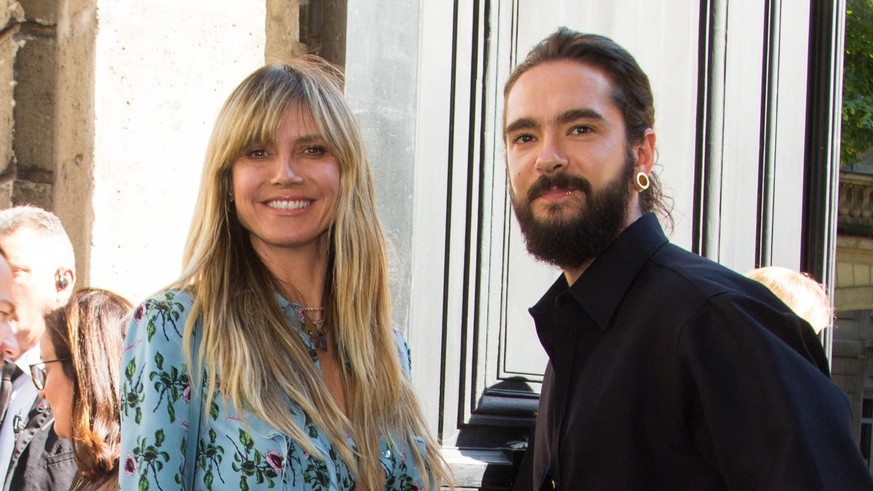File photo - Heidi Klum and boyfriend Tom Kaulitz arrives at Valentino fashion show during Haute Couture Fall/Winter 2019-2020 in Paris on July 03, 2019. The model and former Project Runway host, 46,  ...