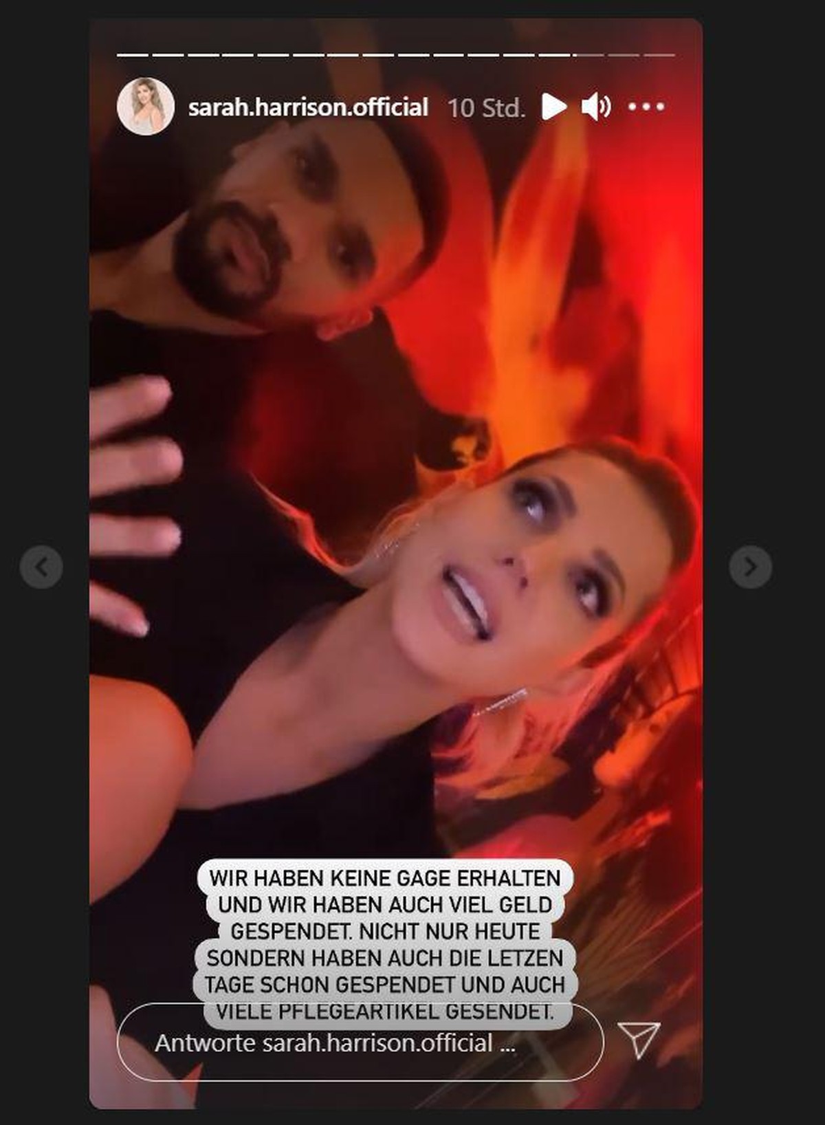 Sarah Harrison zu Spenden