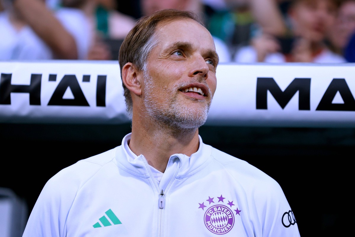TUCHEL Thomas Trainer Team FC Bayern Muenchen DFL Fussball Bundesliga Saison 2023 - 2024 Spiel Werder Bremen - FC Bayern Muenchen am 18.08. 2023 in Bremen DFL REGULATIONS PROHIBIT ANY USE OF PHOTOGRAP ...