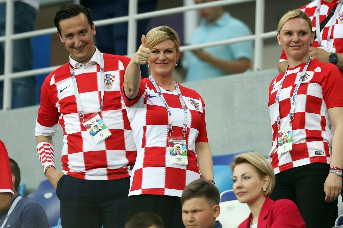 World Cup Russia, Croatia Denmark 01.07.2018., Russia, Njizni Novgorod - World Football Championship in Russia 2018, match for the quarter-finals Croatia - Denmark. Kolinda Grabar Kitarovic, president ...